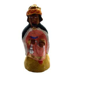 Balthazar Wise Man Terracotta Santons Christmas Nativity Paul Fouque Vintage